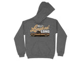 Gray hoodie with "KEEP LONG" text and graphic of a lowered brown pickup truck.