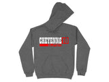 Dark gray hoodie with white "CHEYENNE 10" and red "SUPER" text.