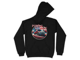 Black hoodie with "POWER STROKE" text and a red truck graphic.