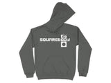 Gray hoodie with white "10 SQUAREBODY" text and a circular cog logo.