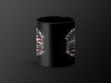 Black mug with American flag circle graphics featuring trucks and text "Smokey Diesel" and "Power Turbo".