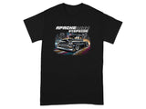 Black t-shirt with "APACHE 3100 STEPSIDE" and vintage truck graphic.