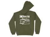 Green hoodie with a white graphic of a lifted pickup truck and "Squarebody NATION" text.