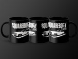 Black mugs display "SQUAREBODY 1986" with white graphic of a vintage pickup truck.