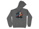 Gray hoodie with a red truck and American flag graphic that reads "C/K TRUCKS."