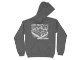 Dark gray hoodie with "First Generation" and a vintage truck from 1960-1966.