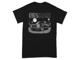Black t-shirt graphic with OBSESSION text above a 4th Gen Single Cab truck illustration.