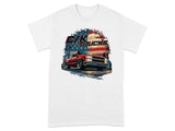 Red C/K Trucks graphic with American flag background and moon.